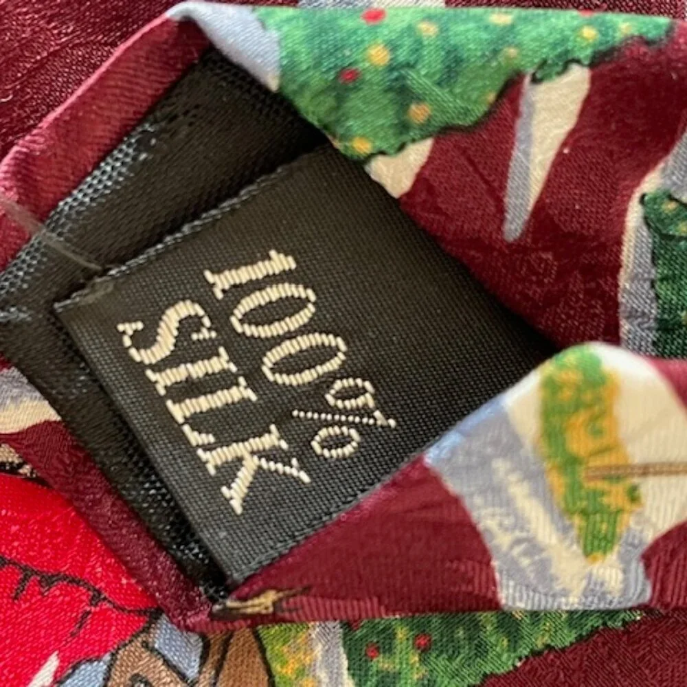OSCAR DE LA RENTA Vintage Santa Golf Silk Tie